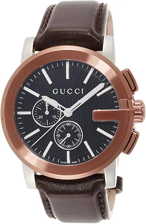 [古驰]gucci 腕表 g chrono 黑色表盘 ya101202 男士 : 亚马逊中国