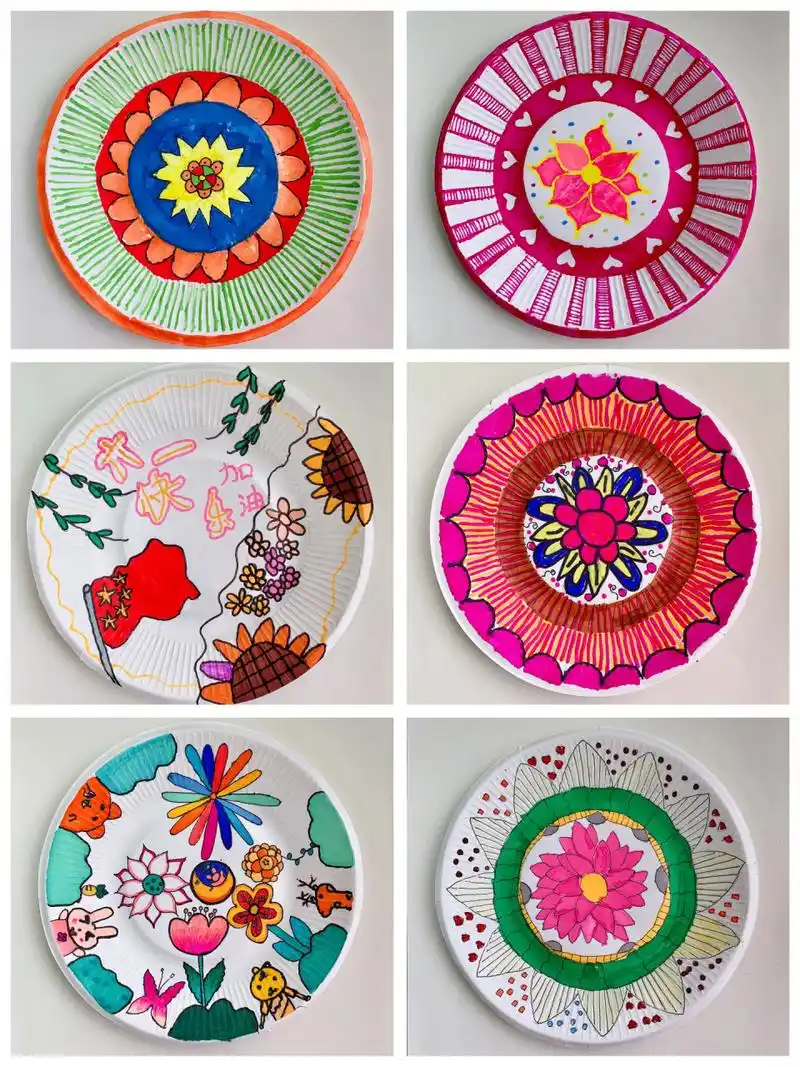 小学生盘子画 小学生盘子画