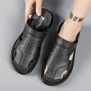 男款包头凉鞋个性潮鞋图片