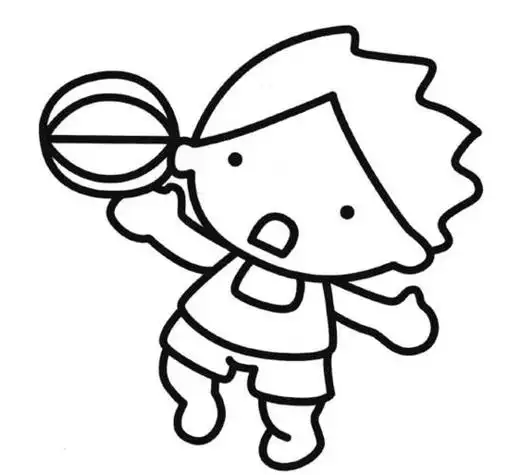 三个小男孩在打篮球的简笔画 - 智慧妈咪网