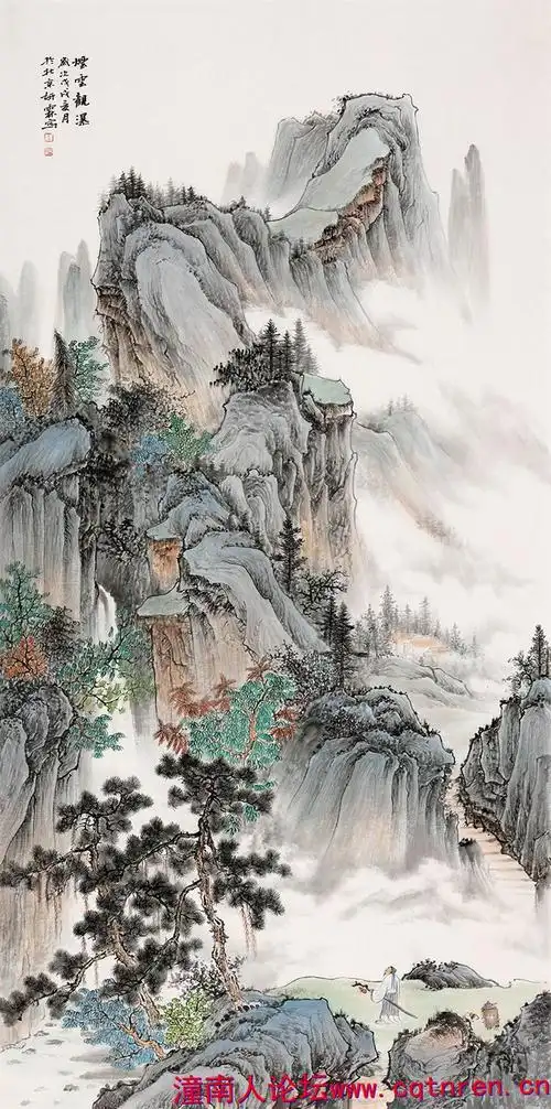 手绘山水字画欣赏 山水景色美丽雅致非凡