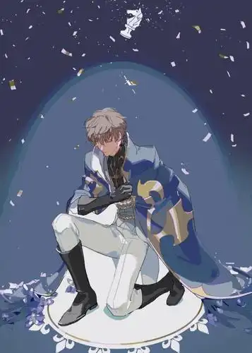 人物绘画,感染力超强的卡通男生插画.单膝跪地的帅气男子.