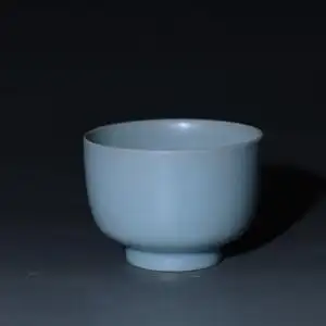 王振峰大师作品清凉寺汝官窑仿古天青釉汝瓷罗汉杯原王一沙汝窑