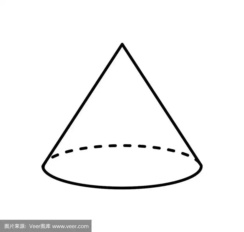 圆锥白色线形素描几何形状
