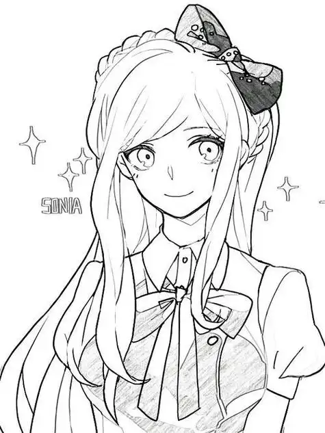 二次元美少女简笔画可爱