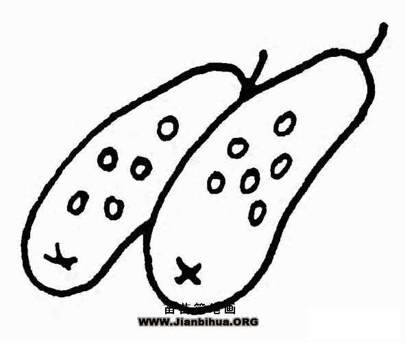黄瓜简笔画教程