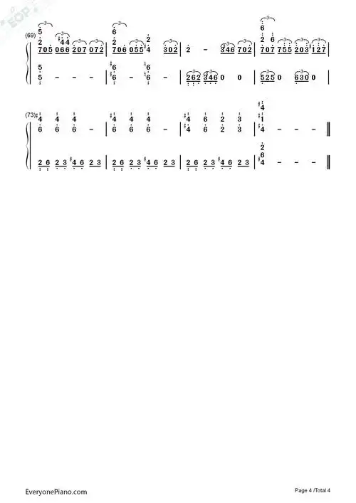 圣诞结陈奕迅双手简谱预览4