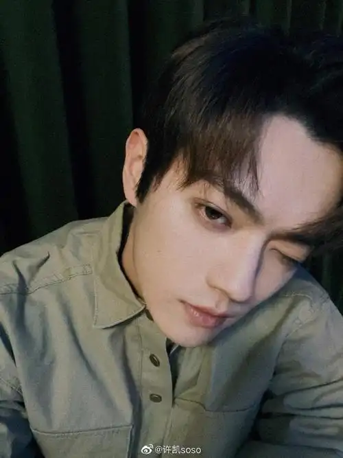 组图许凯微博营业晒怼脸自拍对镜头wink帅气又可爱