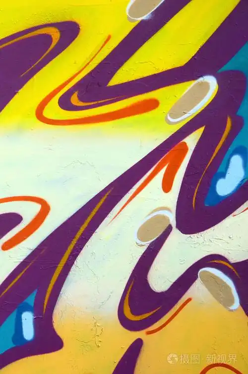 涂鸦画碎片.在街头艺术文化的风格上装饰着漆渍的旧墙.彩色背景纹理