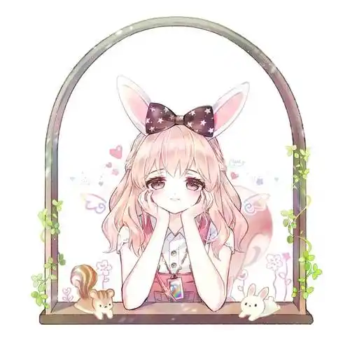 miniお的兔耳少女插画图片