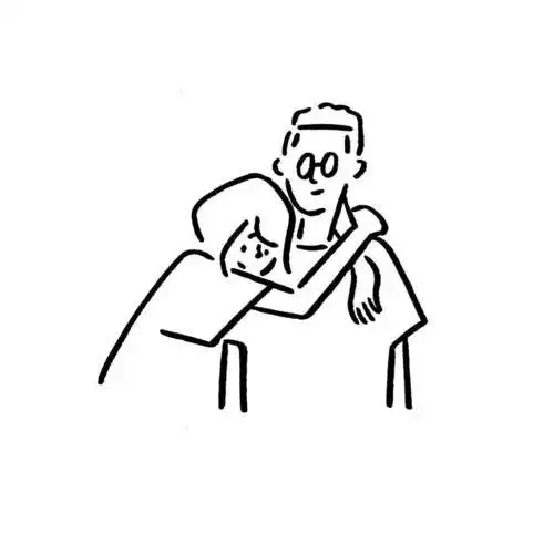 ins简笔画情侣高清背景图