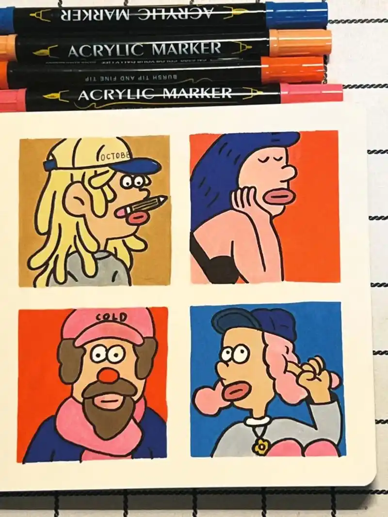 是金鱼眼,香肠嘴的可爱搞怪无厘头风格99.#乱涂乱画系列 # - 抖音