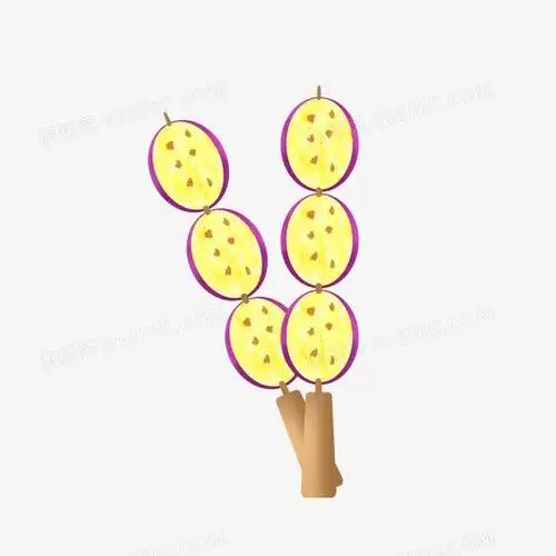 卡通手绘烤串烤茄子素材