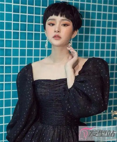 潮流风短发锅盖头个性短刘海超短发