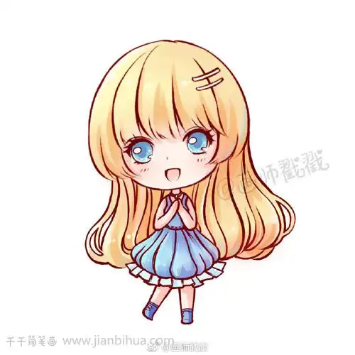 q版小女孩简笔画步骤图