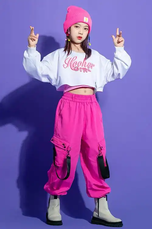 【品牌特价】爵士舞服装女儿童六一表演服夏装女孩演出服嘻哈服街舞