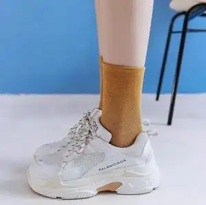 老爹鞋袜子女搭配中筒