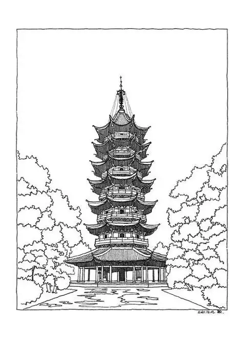 古建筑物简笔画