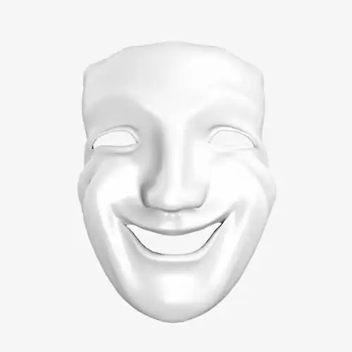 白色笑脸面具png素材