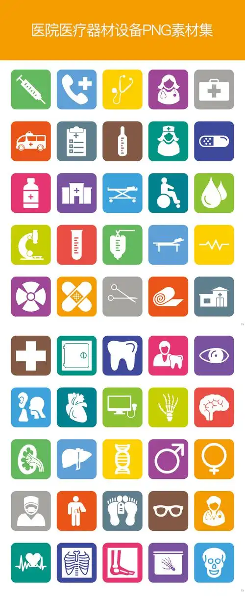 实用的医院主题科室图标png下载
