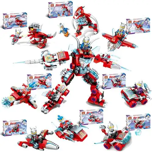 兼容乐高黑马2011宇宙超人英雄机甲8合1拼装积木儿童男孩玩具礼品