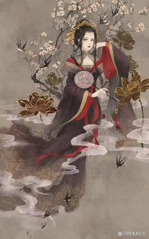 古风美人唯美系壁纸 长裙摇曳暗生姿