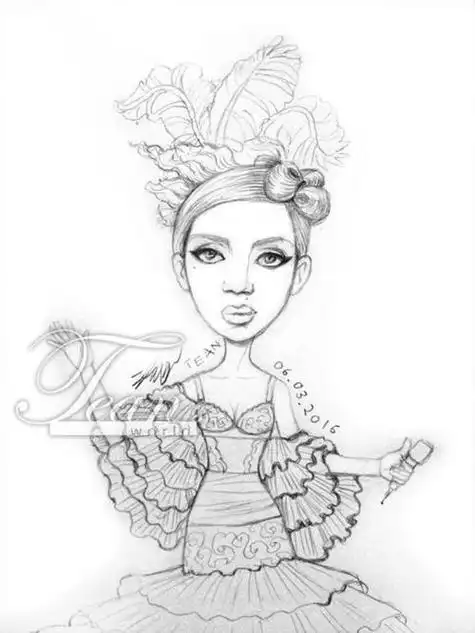 梅艳芳简笔画像