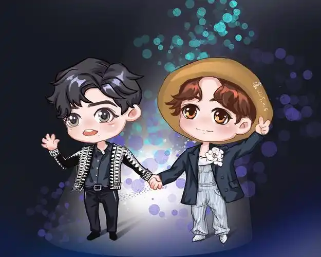 唯美卡通手绘博君一肖陈情令插画王一博肖战添加表情喜欢ta的作品吗?