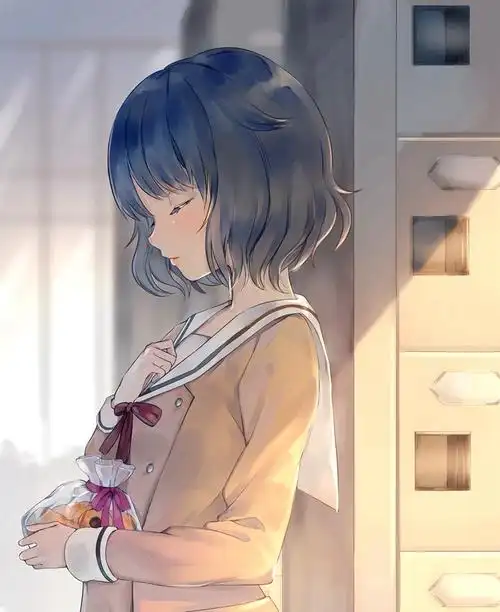 气质好美的小姐姐侧脸插画