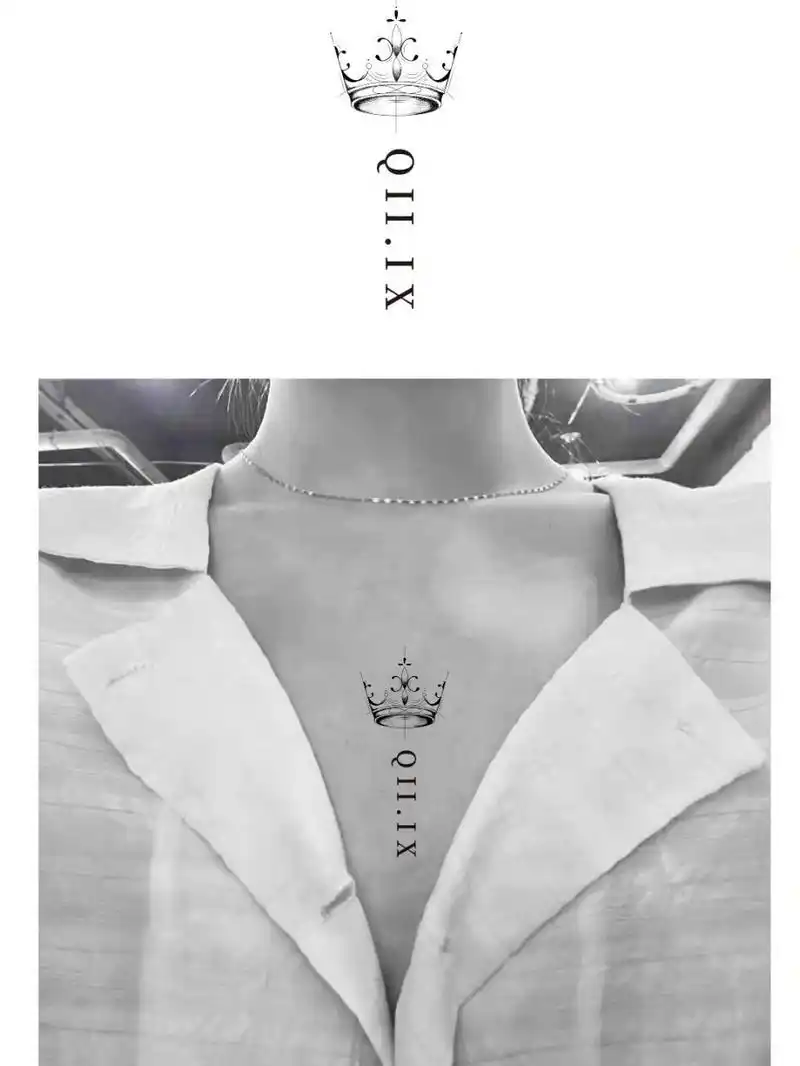 纹身图案 7415客稿,《皇冠》95 ,代表w的皇冠加上有特殊意义的q