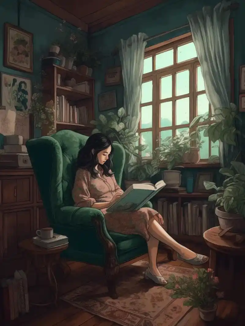 好想在绿沙发上看书啊.可以待一天#读书分享 #复古文艺 #人
