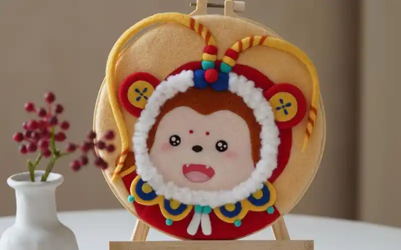 【梧桐家羊毛毡】原创 齐天大圣 羊毛毡戳戳乐手工diy制作教学视频