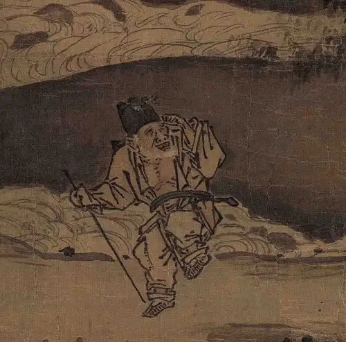 新品宋马远踏歌图轴绢本风俗画山水画临摹国画