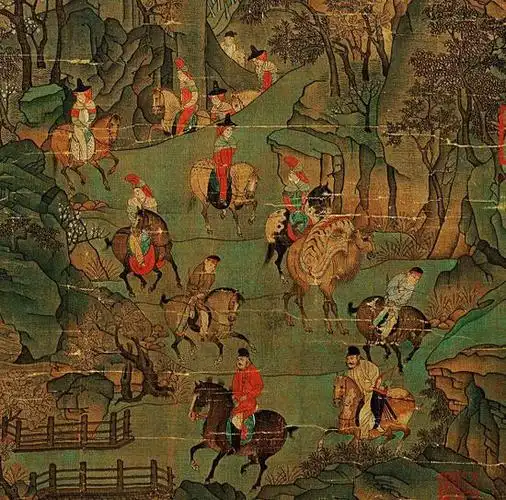 唐人《明皇幸蜀图》局部