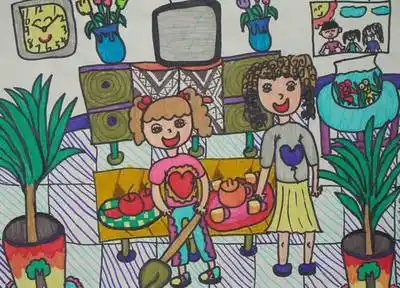 我的妈妈真勤快简笔画