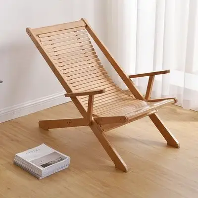 楠竹躺椅折叠椅休闲椅子木质现代简约办公室时尚午休加宽躺椅竹椅