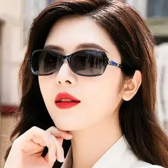 暴龙女性太阳镜女小脸款偏光镜小号小框眼镜开车妈妈款 蓝色时尚(主图