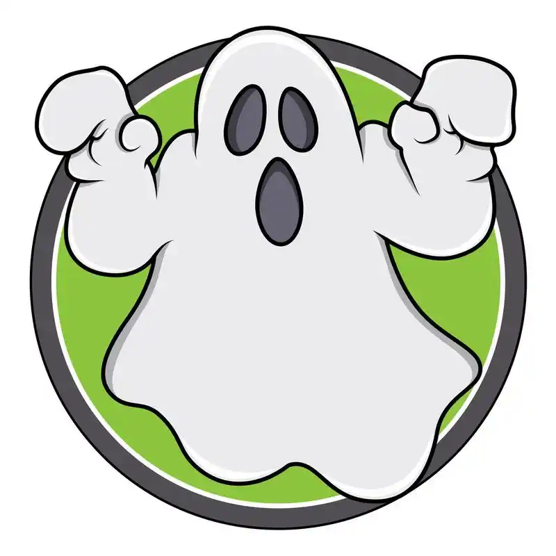 鬼鬼徽章,绘画艺术的卡通幽灵万圣节鬼矢量图