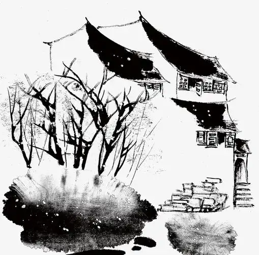 关键词 : 水墨画,建筑,树,水墨建筑