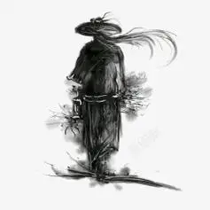 侠客水墨画水墨古风侠客背影免扣素材高清图片