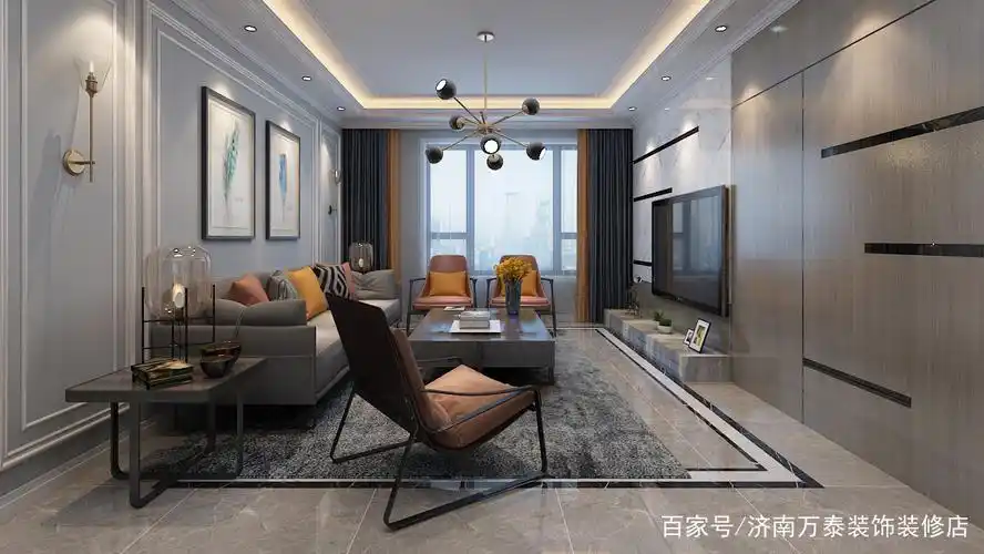 玉兰花园二期125平现代简约轻奢风格室内装修效果图案例