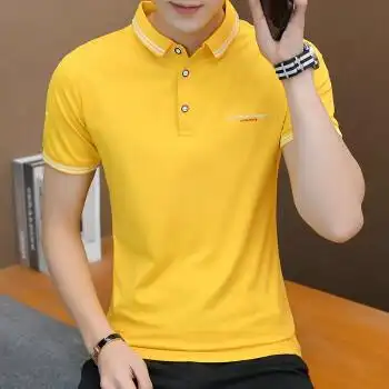 短袖男季polo衫翻领男士潮流夏装字母纯色青中年商务休闲百搭衣服男装