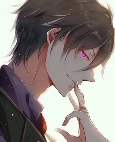 邪魅气质的动漫男头会心一笑