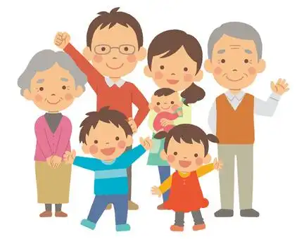 3世代7人家族 全身