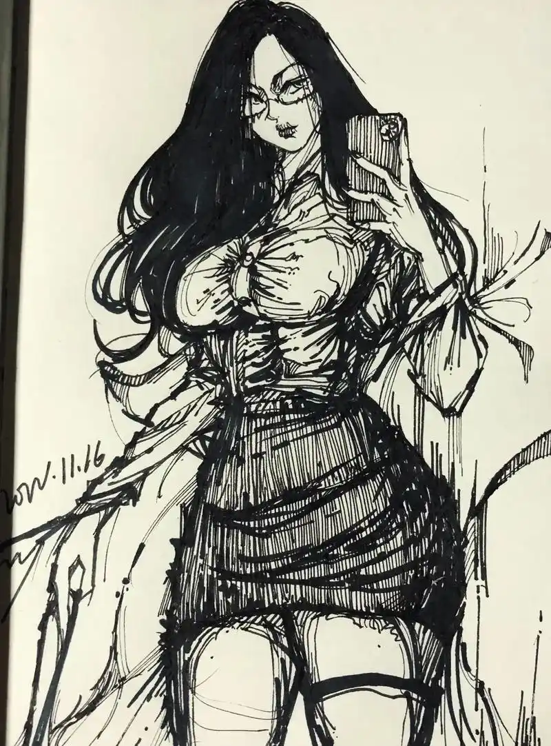 步骤图."不听话就得受到惩罚"#美丽坏女人 #御姐 #简笔画 - 抖音