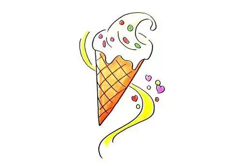 甜筒冰淇淋简笔画图片甜筒冰淇淋食物简笔画步骤图片大全冰激凌甜筒简