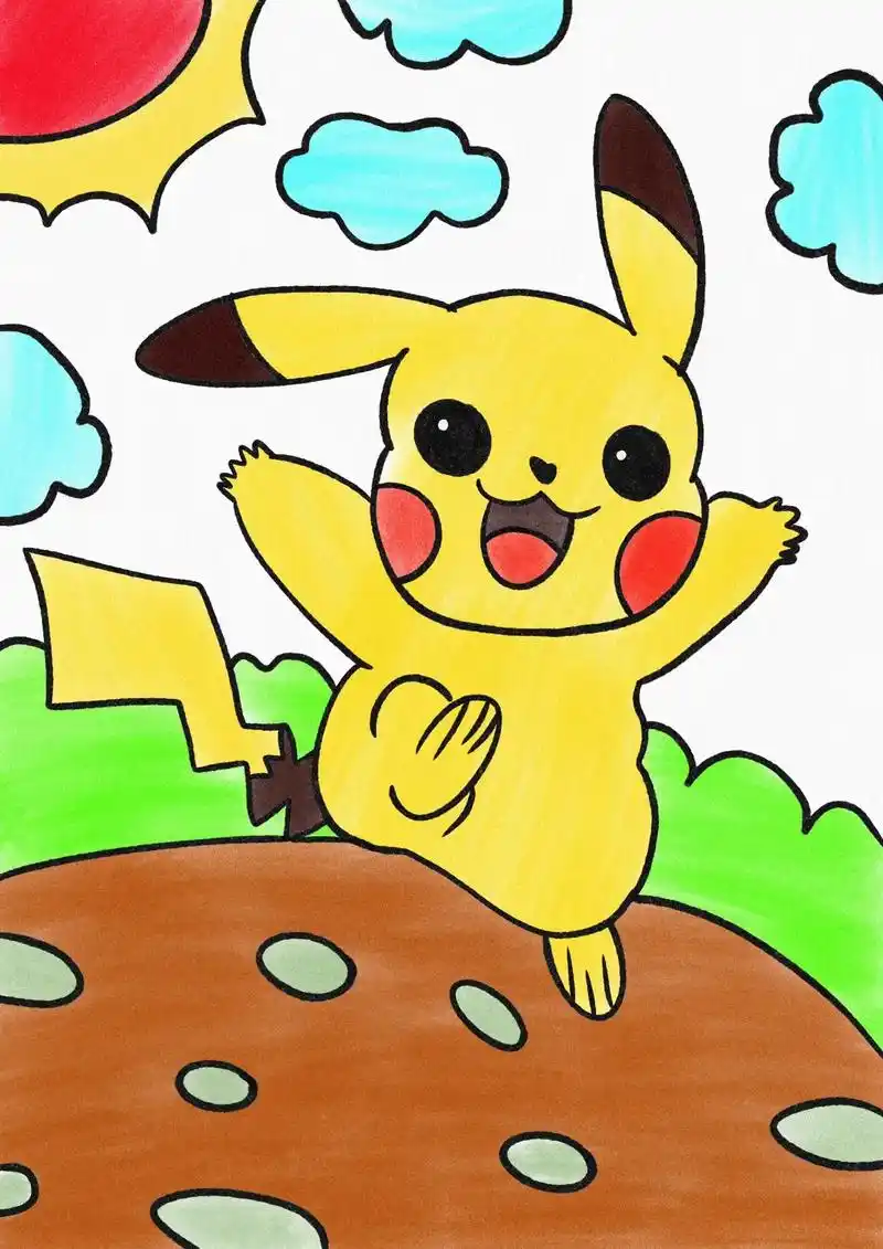 六一准备到了,跟娃一起画个他喜欢的皮卡丘吧!# - 抖音
