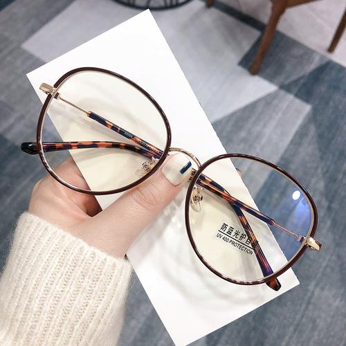 牛血红近视眼镜女可配度数椭圆框复古文艺显瘦眼睛33006