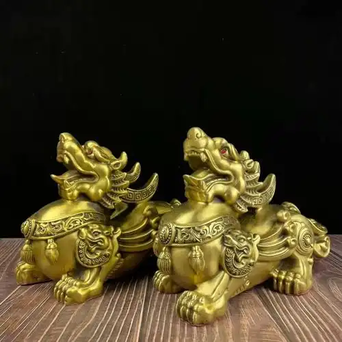 貔貅纯铜招财摆件一对镇宅辟聚财守财飞天家居摆件