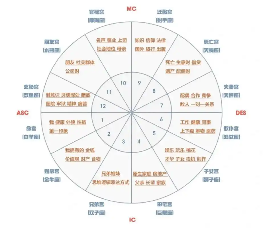 星盘解析之十二宫位的含义 7515在app上开完自己星盘 看一下每个